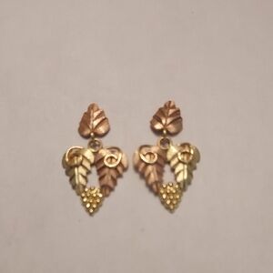 10K Rose Gold Black Hills Gold Vintage Earrings